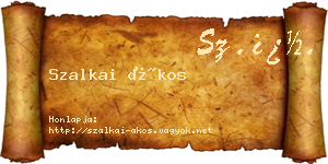 Szalkai Ákos névjegykártya